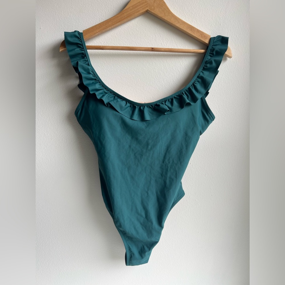 J Crew Scoop Ruffle One Piece Swimsuit NWT